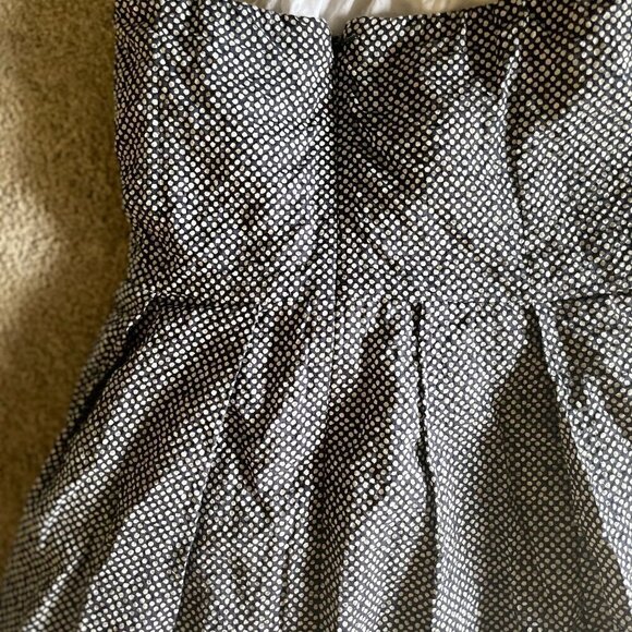 J.Crew Micro Polka Dot Black/WHite Strapless Dress Size 10 - Picture 3 of 5
